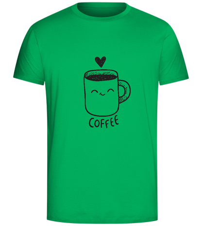 Smiling Coffee Design - Comfort Unisex T-Shirt_SPRING GREEN_front