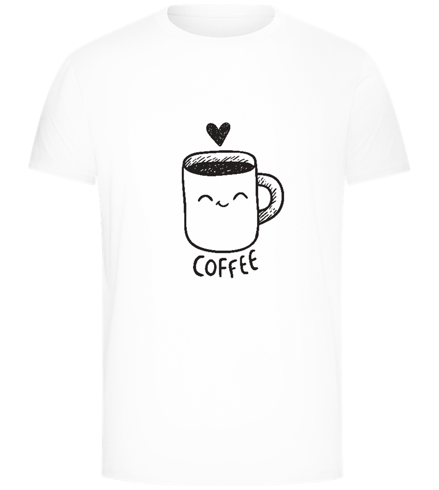 Smiling Coffee Design - Comfort Unisex T-Shirt_WHITE_front