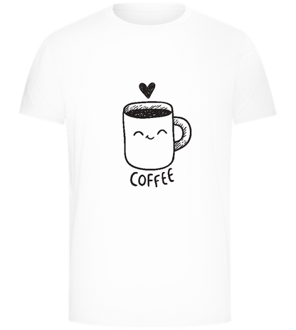 Smiling Coffee Design - Comfort Unisex T-Shirt_WHITE_front