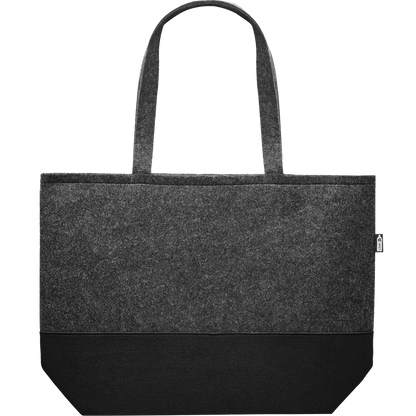RPET Felt Shopping Bag with Coloured Base_STONE GREY_front