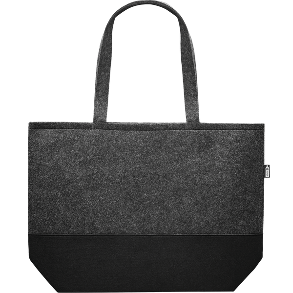 RPET Felt Shopping Bag with Coloured Base_STONE GREY_front