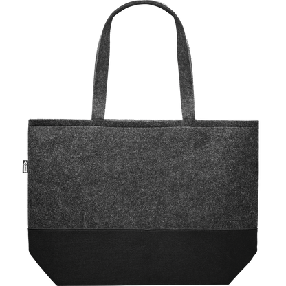 RPET Felt Shopping Bag with Coloured Base_STONE GREY_back