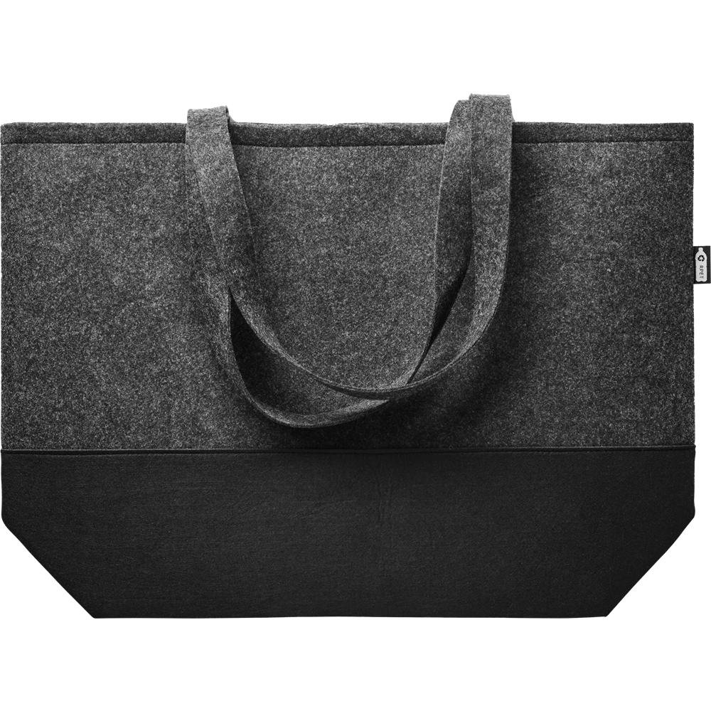 RPET Felt Shopping Bag with Coloured Base_STONE GREY_DETAILEDIMAGE_front_2