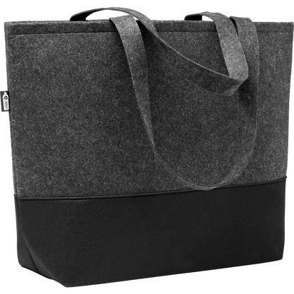 RPET Felt Shopping Bag with Coloured Base_STONE GREY_DETAILEDIMAGE_front_1