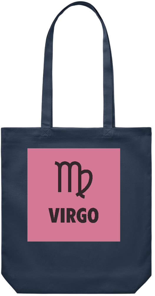 Zodiac Virgo Design - Premium Canvas colored cotton shopping bag_FRENCH NAVY_front