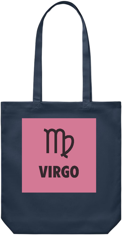 Zodiac Virgo Design - Premium Canvas colored cotton shopping bag_FRENCH NAVY_front