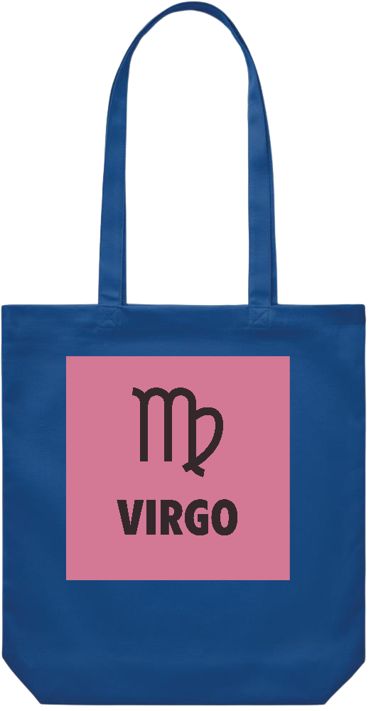 Zodiac Virgo Design - Premium Canvas colored cotton shopping bag_ROYAL BLUE_front