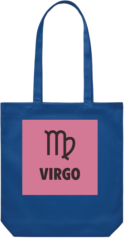 Zodiac Virgo Design - Premium Canvas colored cotton shopping bag_ROYAL BLUE_front