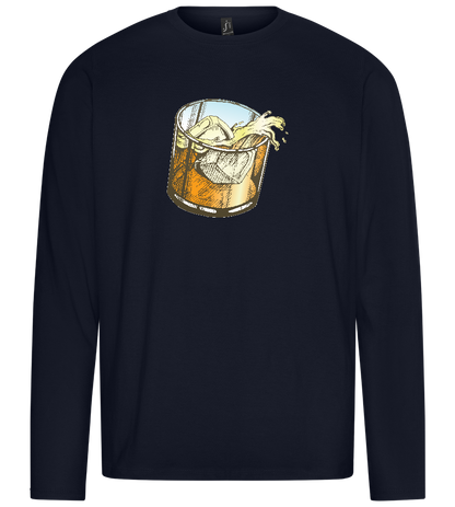 Whiskey Glass Design - Premium men's long sleeve t-shirt_FRENCH NAVY_front