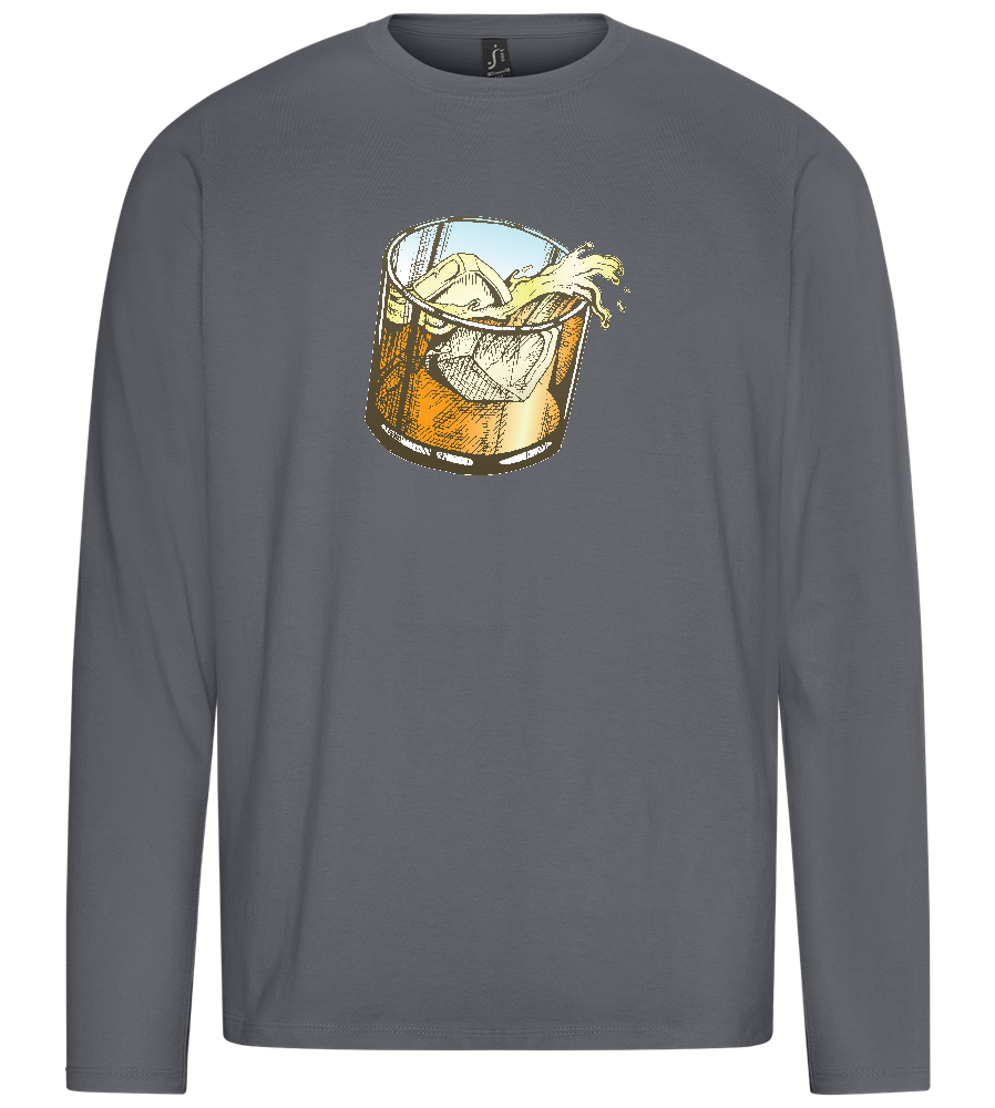 Whiskey Glass Design - Premium men's long sleeve t-shirt_MOUSE GREY_front