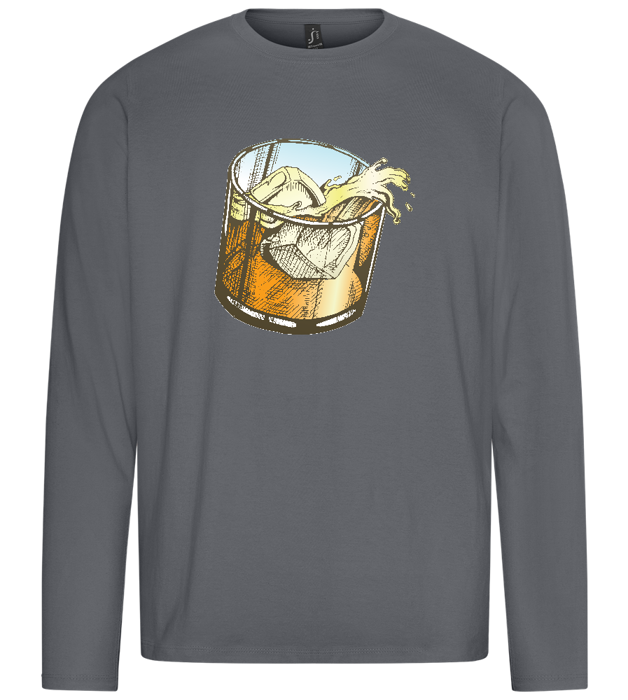 Whiskey Glass Design - Premium men's long sleeve t-shirt_MOUSE GREY_front