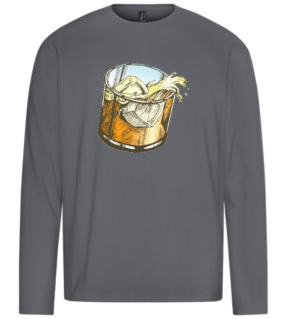 Whiskey Glass Design - Premium men's long sleeve t-shirt_MOUSE GREY_front