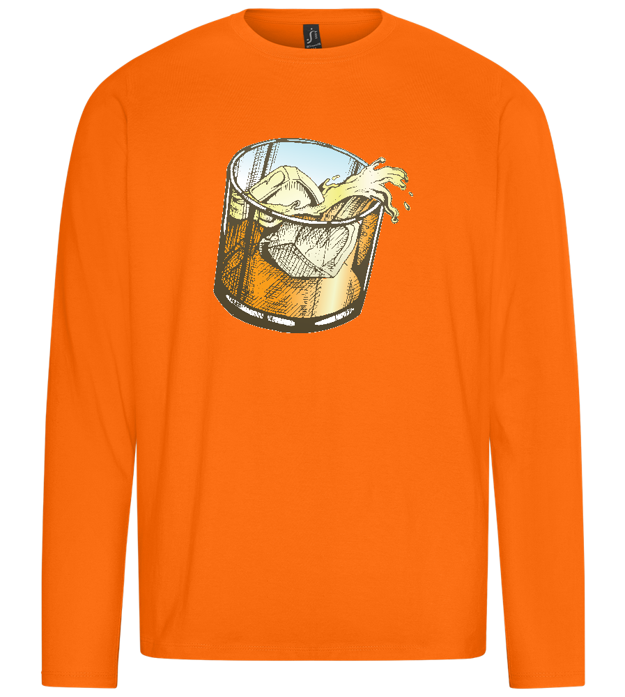 Whiskey Glass Design - Premium men's long sleeve t-shirt_ORANGE_front