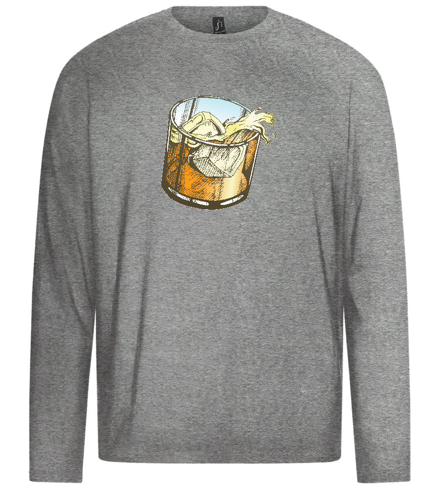 Whiskey Glass Design - Premium men's long sleeve t-shirt_ORION GREY_front