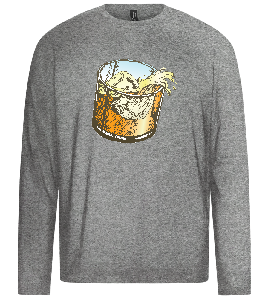 Whiskey Glass Design - Premium men's long sleeve t-shirt_ORION GREY_front