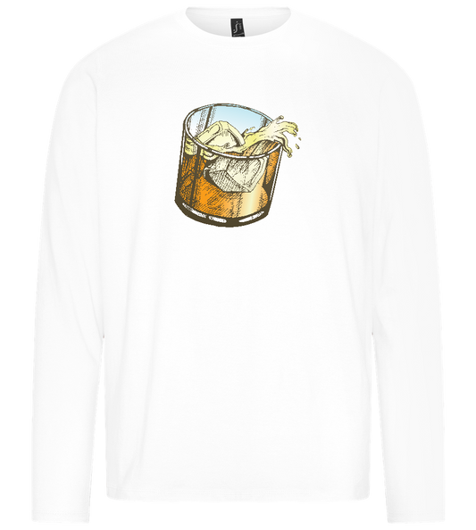 Whiskey Glass Design - Premium men's long sleeve t-shirt_WHITE_front