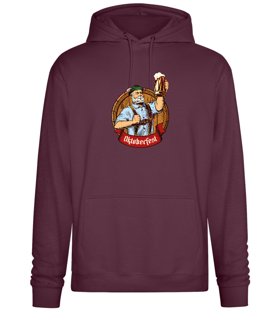 Oktoberfest Man Design - Premium Essential Unisex Hoodie_BORDEAUX_front