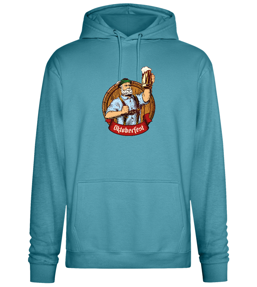 Oktoberfest Man Design - Premium Essential Unisex Hoodie_POOL BLUE_front