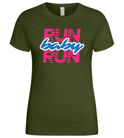 Run Baby Design - Basic women's t-shirt_ARMY_front