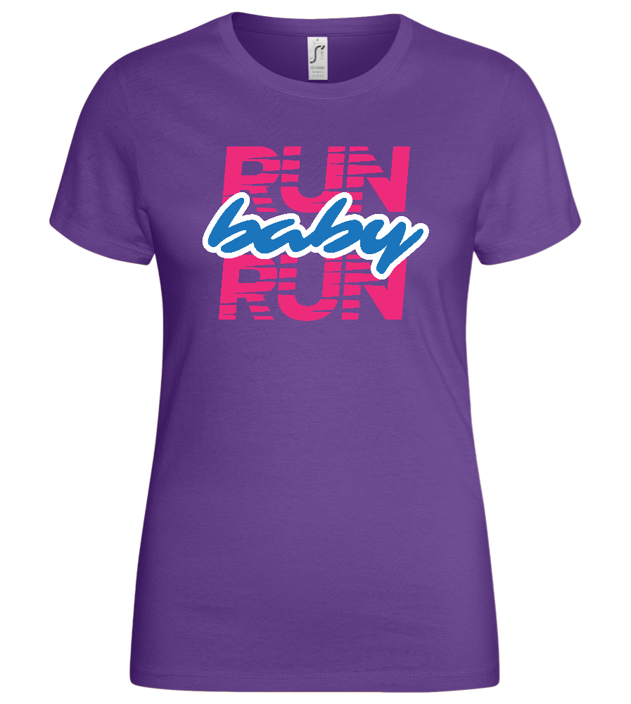 Run Baby Design - Basic women's t-shirt_DARK PURPLE_front