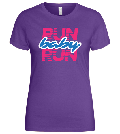 Run Baby Design - Basic women's t-shirt_DARK PURPLE_front