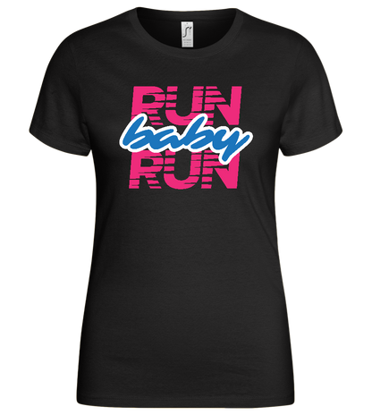 Run Baby Design - Basic women's t-shirt_DEEP BLACK_front