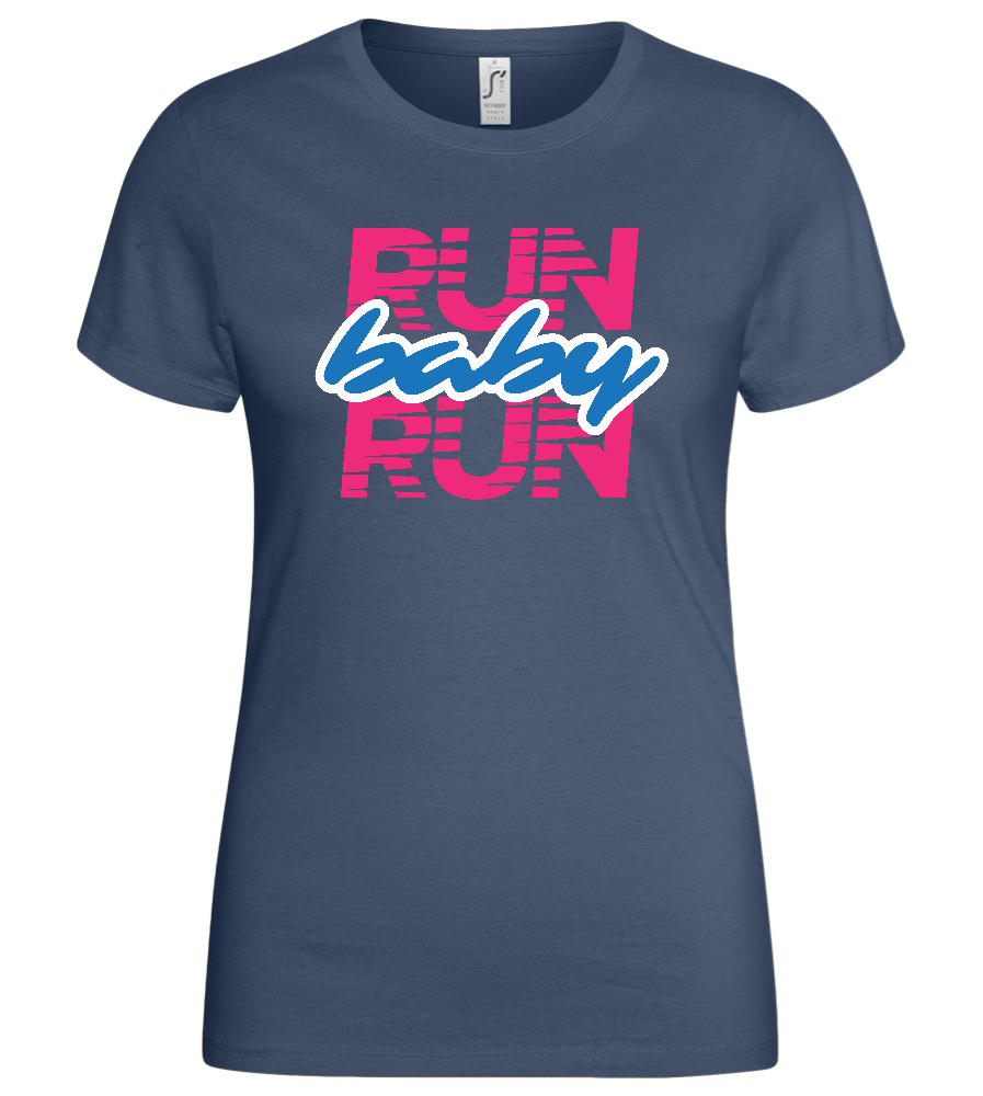 Run Baby Design - Basic women's t-shirt_DENIM_front