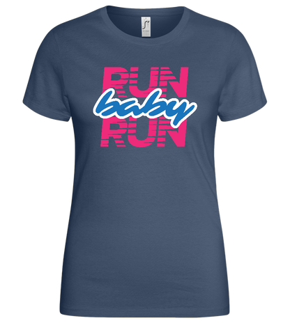 Run Baby Design - Basic women's t-shirt_DENIM_front