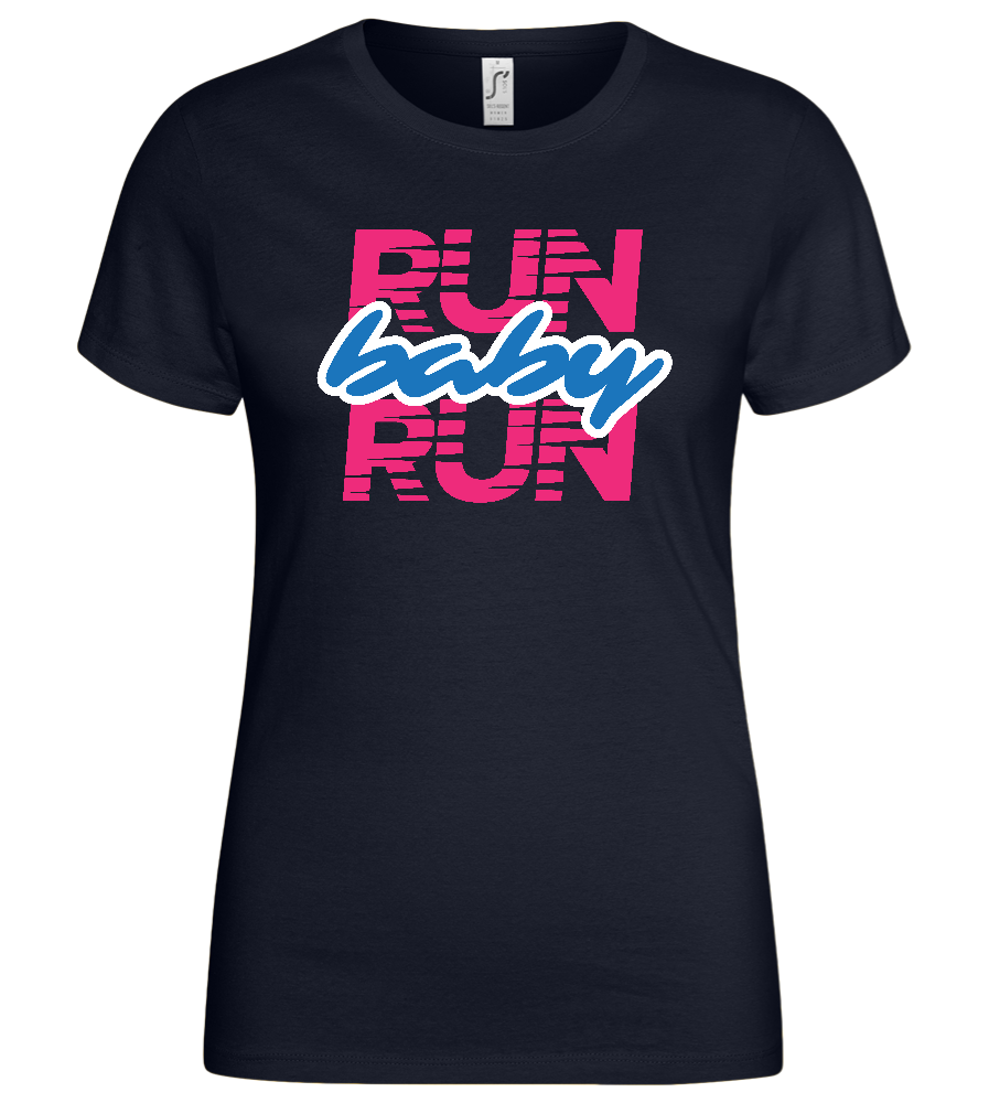 Run Baby Design - Basic women's t-shirt_FRENCH NAVY_front