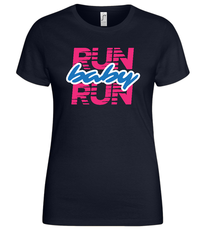 Run Baby Design - Basic women's t-shirt_FRENCH NAVY_front