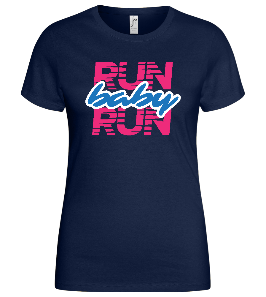 Run Baby Design - Basic women's t-shirt_MARINE_front