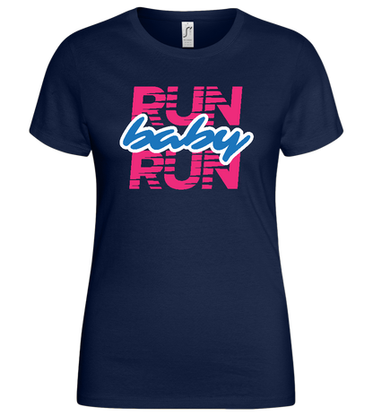 Run Baby Design - Basic women's t-shirt_MARINE_front