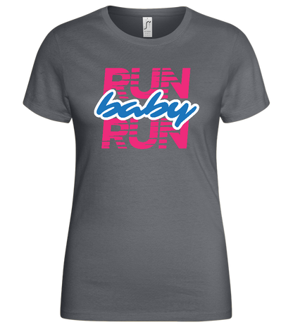 Run Baby Design - Basic women's t-shirt_MOUSE GREY_front