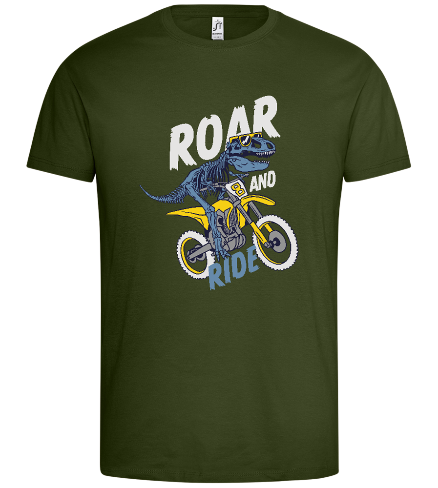 Dino Biker Design - Premium men's t-shirt_ARMY_front