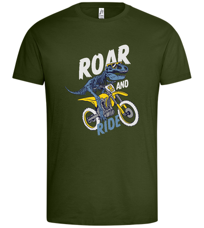 Dino Biker Design - Premium men's t-shirt_ARMY_front