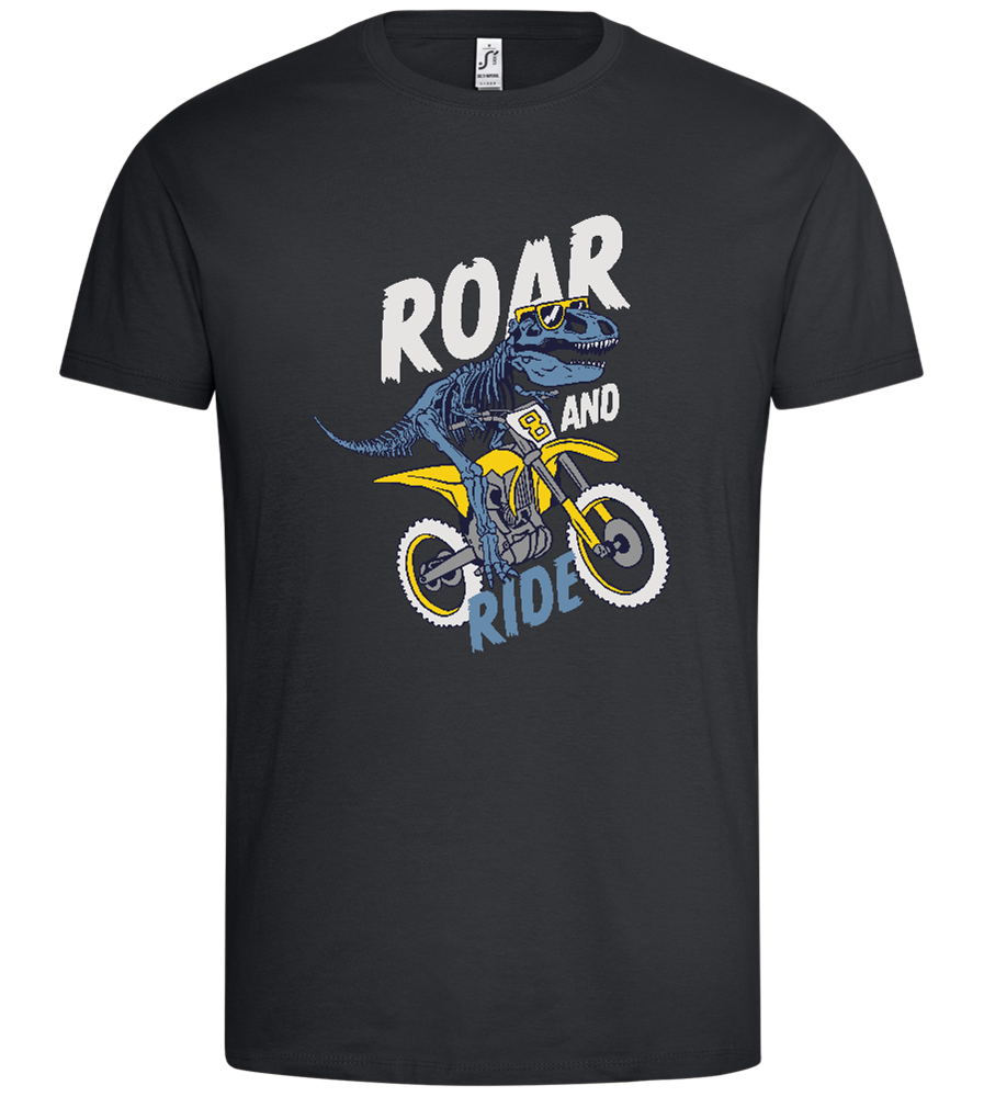 Dino Biker Design - Premium men's t-shirt_DARK GRAY_front