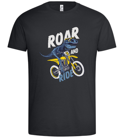 Dino Biker Design - Premium men's t-shirt_DARK GRAY_front