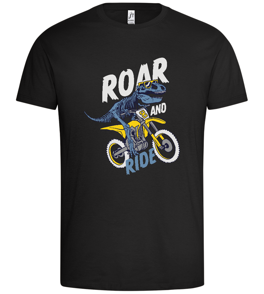 Dino Biker Design - Premium men's t-shirt_DEEP BLACK_front