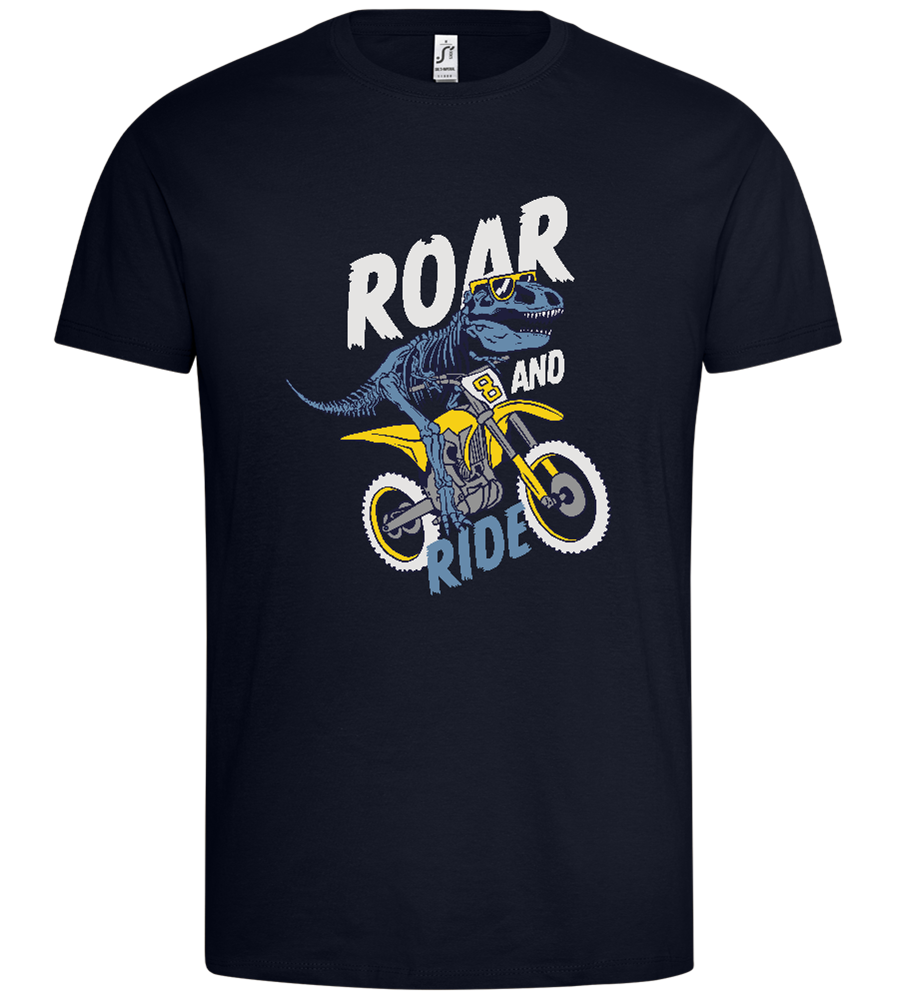 Dino Biker Design - Premium men's t-shirt_FRENCH NAVY_front