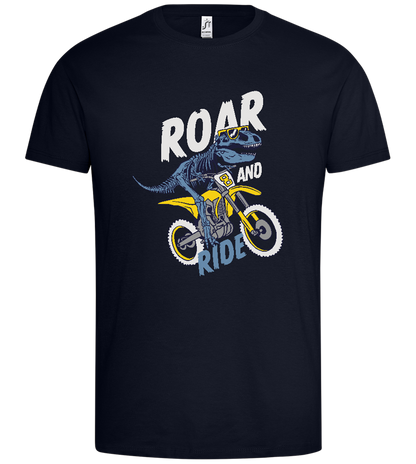 Dino Biker Design - Premium men's t-shirt_FRENCH NAVY_front