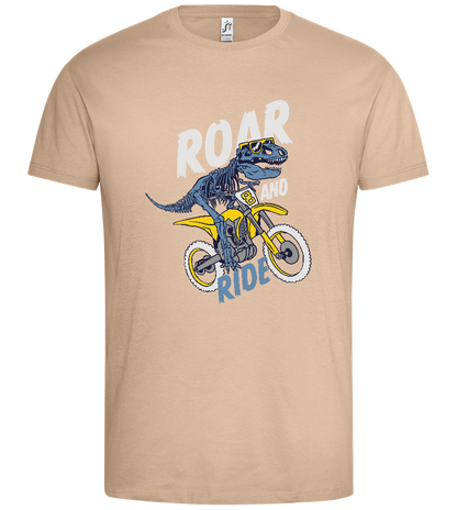 Dino Biker Design - Premium men's t-shirt_SAND_front