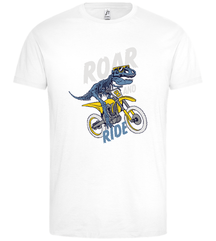 Dino Biker Design - Premium men's t-shirt_WHITE_front