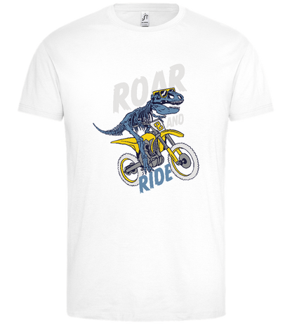 Dino Biker Design - Premium men's t-shirt_WHITE_front