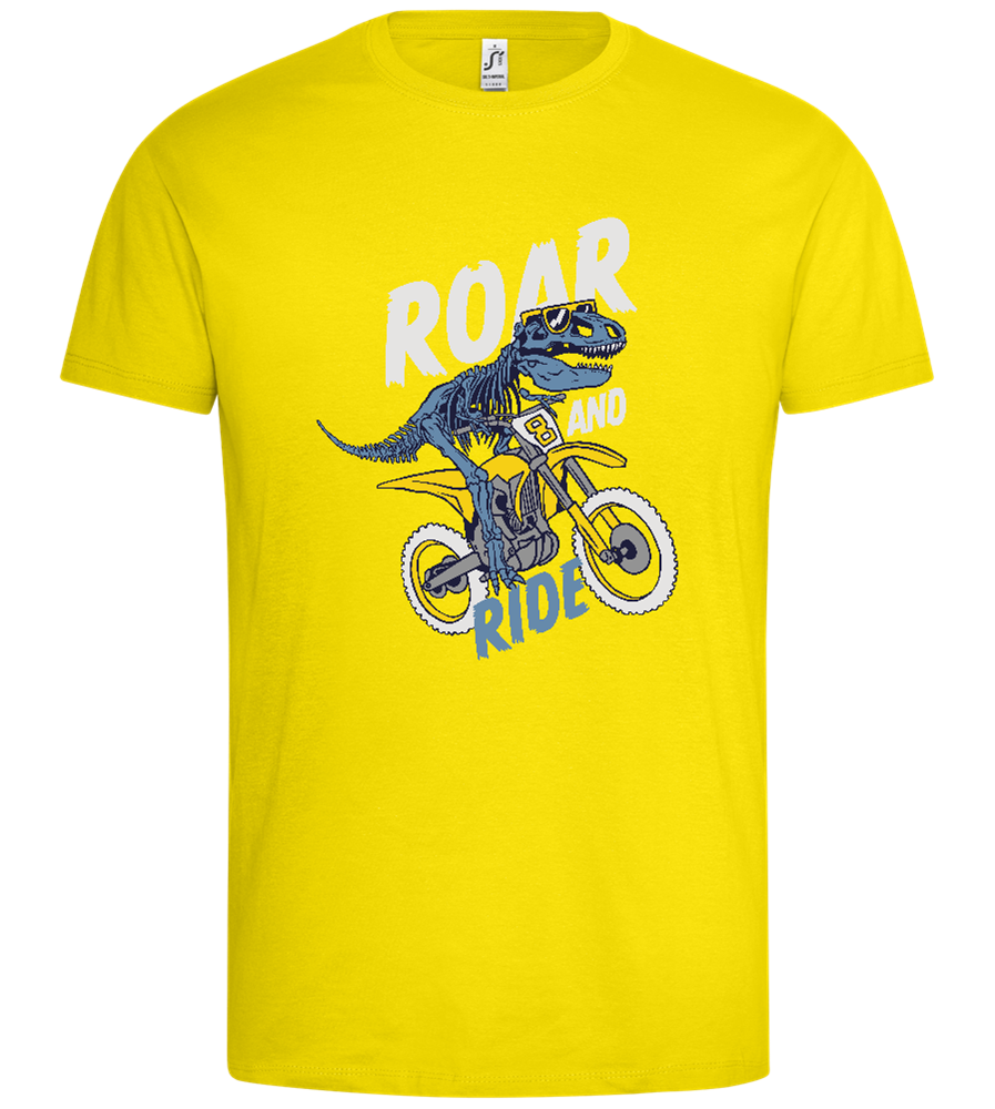 Dino Biker Design - Premium men's t-shirt_YELLOW_front