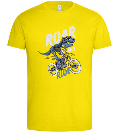 Dino Biker Design - Premium men's t-shirt_YELLOW_front