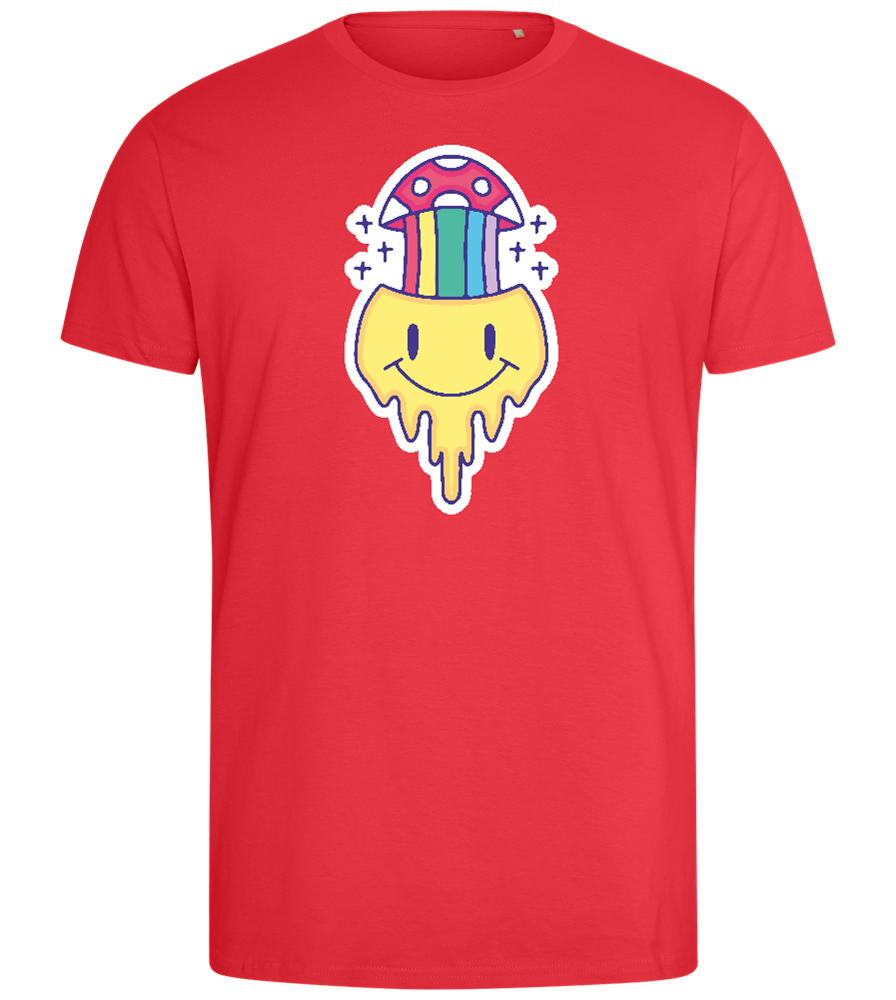 Rainbow Mushroom Smiley Design - Comfort men's fitted t-shirt_BRIGHT RED_front