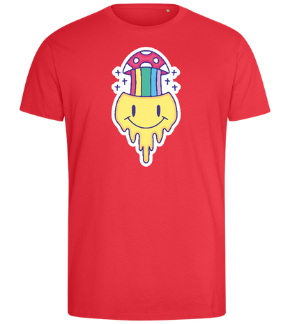 Rainbow Mushroom Smiley Design - Comfort men's fitted t-shirt_BRIGHT RED_front