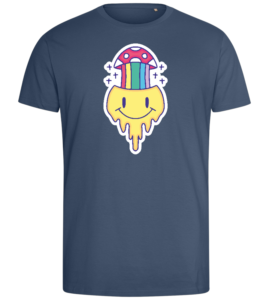 Rainbow Mushroom Smiley Design - Comfort men's fitted t-shirt_DENIM_front