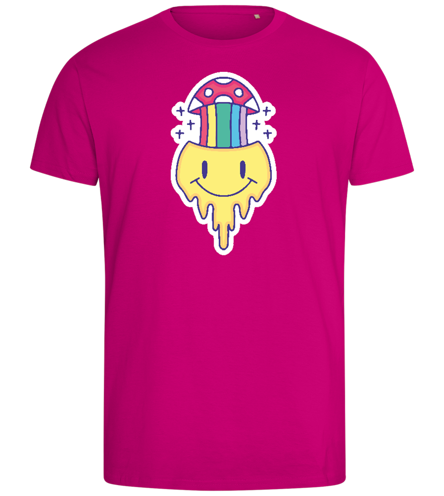 Rainbow Mushroom Smiley Design - Comfort men's fitted t-shirt_FUCHSIA_front