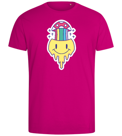 Rainbow Mushroom Smiley Design - Comfort men's fitted t-shirt_FUCHSIA_front